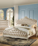 Acme Chantelle Queen Bed with Button Tufted Panels in Pearl White 23540Q - Ace Furniture and Decor