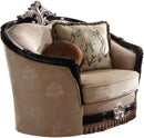 Acme Furniture Ernestine Chair with 2 Pillows in Tan and Black 52112 - Ace Furniture and Decor