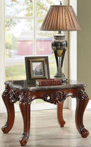 Acme Furniture Eustoma End Table in Marble/Walnut 83067 - Ace Furniture and Decor