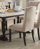 Acme Furniture Gerardo Upholstered Side Chair in Beige and Espresso (Set of 2) 60822 - Ace Furniture and Decor