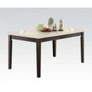 Acme Nolan Rectangular Dining Table in White Marble/Weathered Black 72850 - Ace Furniture and Decor