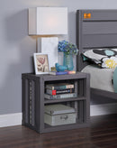 Cargo Gunmetal Nightstand (USB) - Ace Furniture and Decor