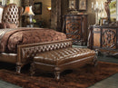 Versailles 2-Tone Light Brown PU & Cherry Oak Bench - Ace Furniture and Decor