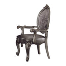 Versailles Silver PU & Antique Platinum Arm Chair - Ace Furniture and Decor