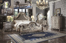Dresden Vintage Bone White & PU Queen Bed - Ace Furniture and Decor