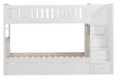 Galen Bunk Bed w/ Reversible Step Storage and Twin Trundle in White B2053SBW-1*R - Ace Furniture and Decor