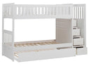 Galen Bunk Bed w/ Reversible Step Storage and Twin Trundle in White B2053SBW-1*R - Ace Furniture and Decor