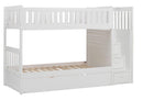 Galen Bunk Bed w/ Reversible Step Storage and Twin Trundle in White B2053SBW-1*R - Ace Furniture and Decor