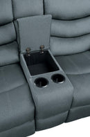 Discus Double Reclining Loveseat in Gray 9526GY-2 - Ace Furniture and Decor