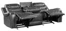 Putnam Power Double Reclining Sofa with Drop-Down in Gray 9405GY-3PW - Ace Furniture and Decor