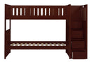 Rowe Bunk Bed w/ Reversible Step Storage in Dark Cherry B2013SBDC-1* - Ace Furniture and Decor