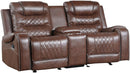 Putnam Double Glider Reclining Loveseat in Brown 9405BR-2 - Ace Furniture and Decor