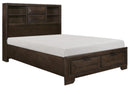 Chesky Queen Bookcase Bed with Footboard Storage in Warm Espresso 1753-1* - Ace Furniture and Decor