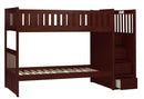Rowe Bunk Bed w/ Reversible Step Storage in Dark Cherry B2013SBDC-1* - Ace Furniture and Decor