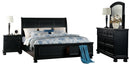 Laurelin Queen Sleigh Platform Storage Bed in Black 1714BK-1 - Ace Furniture and Decor