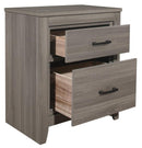 Waldorf 2 Drawer Nightstand in Dark Gray 1902-4 - Ace Furniture and Decor