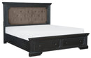 Bolingbrook Queen Upholstered Storage Platform Bed in Coffee 1647-1* - Ace Furniture and Decor