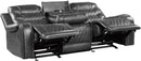 Putnam Power Double Reclining Sofa with Drop-Down in Gray 9405GY-3PW - Ace Furniture and Decor