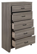 Waldorf 5 Drawer Chest in Dark Gray 1902-9 - Ace Furniture and Decor