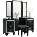 Allura Vanity Dresser with Mirror in Black 1916BK-15* - Ace Furniture and Decor