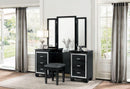 Allura Vanity Dresser with Mirror in Black 1916BK-15* - Ace Furniture and Decor
