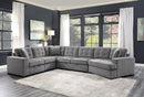 Logansport Armless 2-Seater with Pull-out Bed in Gray 9401GRY-2A - Ace Furniture and Decor