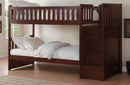 Rowe Bunk Bed w/ Reversible Step Storage in Dark Cherry B2013SBDC-1* - Ace Furniture and Decor