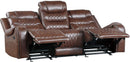 Putnam Double Reclining Sofa with Drop-Down in Brown 9405BR-3 - Ace Furniture and Decor