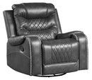 Putnam Swivel Glider Reclining Chair in Gray 9405GY-1 - Ace Furniture and Decor