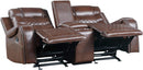 Putnam Double Glider Reclining Loveseat in Brown 9405BR-2 - Ace Furniture and Decor