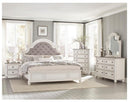 Baylesford King Upholstered Panel Bed in Antique White 1624KW-1EK* - Ace Furniture and Decor