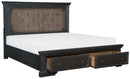 Bolingbrook Queen Upholstered Storage Platform Bed in Coffee 1647-1* - Ace Furniture and Decor