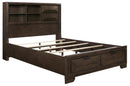 Chesky Queen Bookcase Bed with Footboard Storage in Warm Espresso 1753-1* - Ace Furniture and Decor