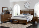 Frazier Queen Upholstered Storage Platform Bed in Dark Cherry 1649-1* - Ace Furniture and Decor