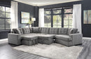 Logansport Armless 2-Seater with Pull-out Bed in Gray 9401GRY-2A - Ace Furniture and Decor