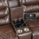 Putnam Console with Receptacles and USB Port in Brown 9405BR-CN - Ace Furniture and Decor