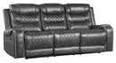 Putnam Power Double Reclining Sofa with Drop-Down in Gray 9405GY-3PW - Ace Furniture and Decor