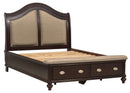 Marston Queen Sleigh Storage Bed in Dark Cherry 2615DC-1 - Ace Furniture and Decor