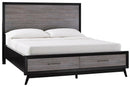 Raku Queen Storage Platform Bed in Gray 1711-1 - Ace Furniture and Decor