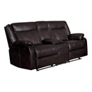 Jude Double Glider Recliner Loveseat in Brown 8201BRW-2