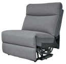 Maroni Power Armless Reclining Chair in Dark Gray/Light Gray 8259-ARPW - Ace Furniture and Decor