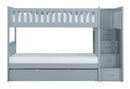 Orion Bunk Bed w/ Reversible Step Storage and Twin Trundle in Gray B2063SB-1*R