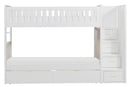 Galen Bunk Bed w/ Reversible Step Storage and Storage Boxes in White B2053SBW-1*T - Ace Furniture and Decor