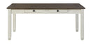 Granby Dining Table in White & Brown 5627NW-72 - Ace Furniture and Decor