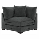 Worchester Corner Seat in Gray 9857DG-CR - Ace Furniture and Decor