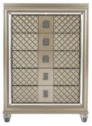 Loudon 5 Drawer Chest in Champagne Metallic 1515-9