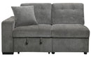 Logansport Left Side 2-Seater with Pull-out Ottoman and 1 Pillow in Gray 9401GRY-2L