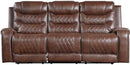 Putnam Double Reclining Sofa with Drop-Down in Brown 9405BR-3 - Ace Furniture and Decor