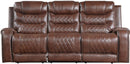 Putnam Power Double Reclining Sofa with Drop-Down in Brown 9405BR-3PW - Ace Furniture and Decor