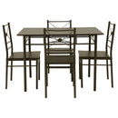 Anna 5-piece Rectangular Dining Set Dark Bronze - Ace Furniture and Decor